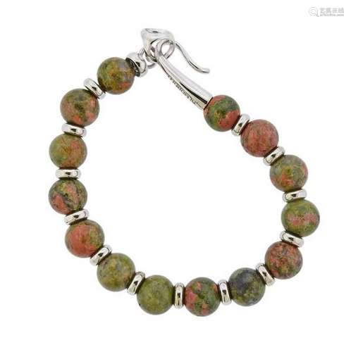 Di Modolo Sterling Unakite Jasper Bead Bracelet