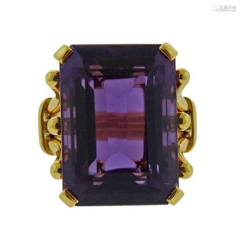 Tiffany & Co 18K Gold Amethyst Ring