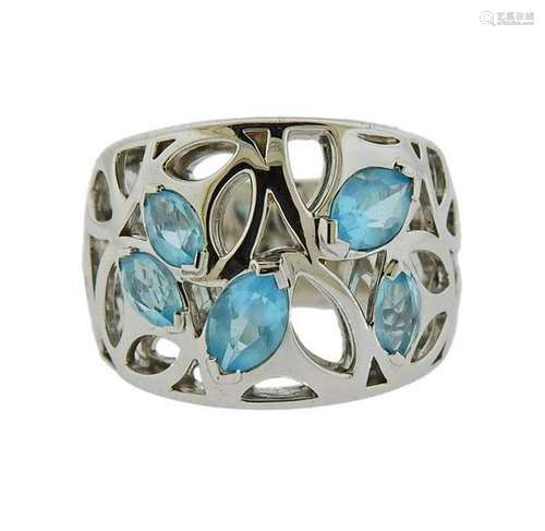 Di Modolo Ricamo Silver Blue Topaz Ring