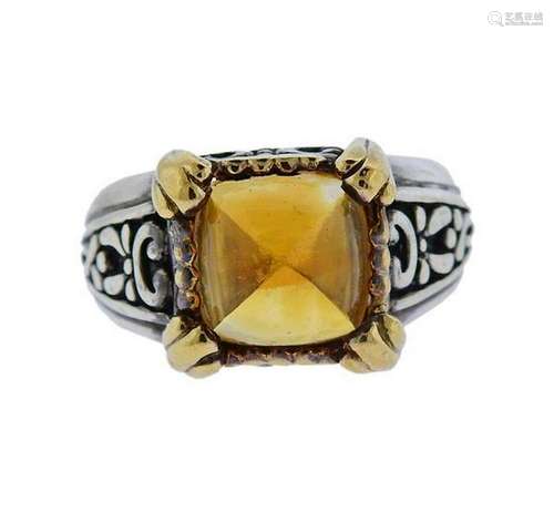 John Hardy 18K Gold Sterling Silver Citrine Ring