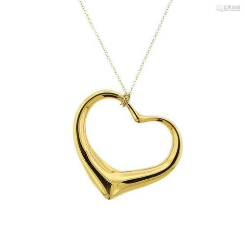 Tiffany & Co Peretti 18K Gold Open Heart Pendant