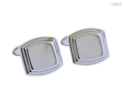 14K White Gold Cufflinks