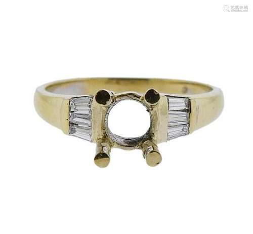 18K Gold Diamond Engagement Ring Mounting