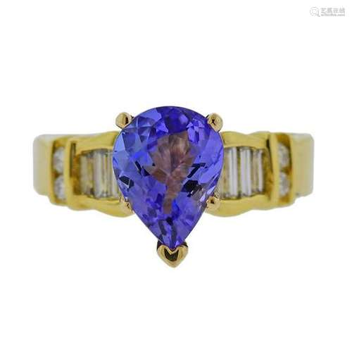 JB Star 18K Gold Diamond Tanzanite Ring