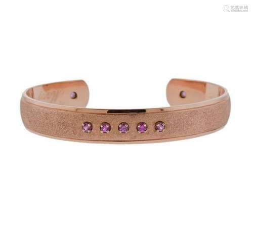 Philip Rickard 14K Gold Pink Sapphire  Bracelet