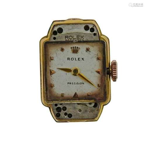 Vintage Rolex Precision 18K Gold Manual Wind Watch