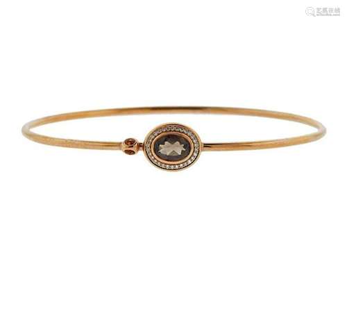 Di Modolo 18k Rose Gold Plated Silver Diamond Topaz