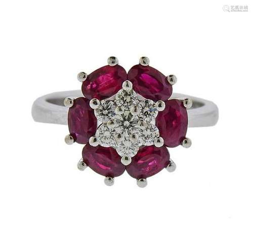 Candame 18K Gold Diamond Ruby Ring