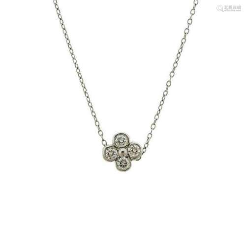 Tiffany & Co Platinum Diamond Pendant Necklace