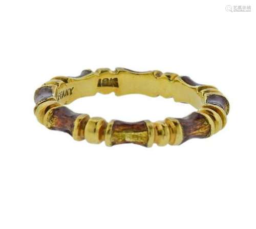 Tiffany & Co 18K Gold Enamel Band Ring