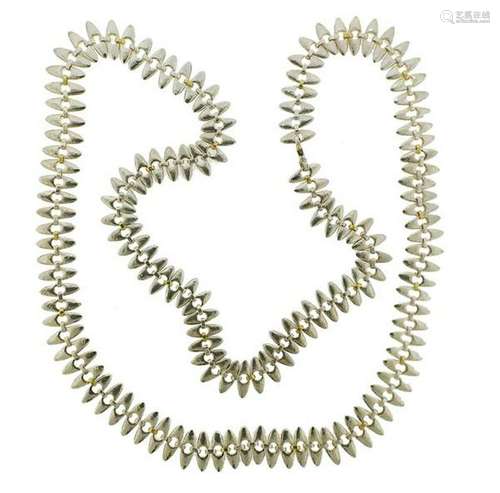 Gurhan Sunflower Silver Long Necklace