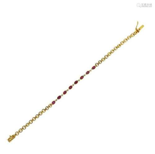 14k Gold Color Stone Bracelet