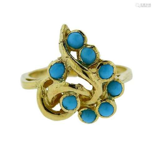 14K Gold Turquoise Ring