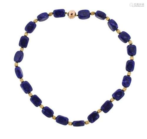 14k Gold Lapis Lazuli Necklace