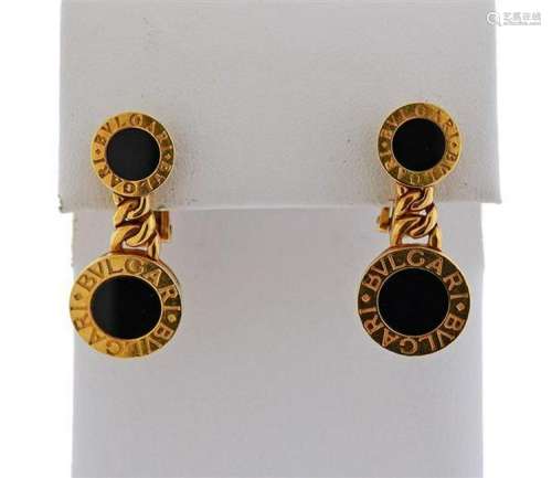 Bvlgari Bulgari Onyx 18k Gold Earrings