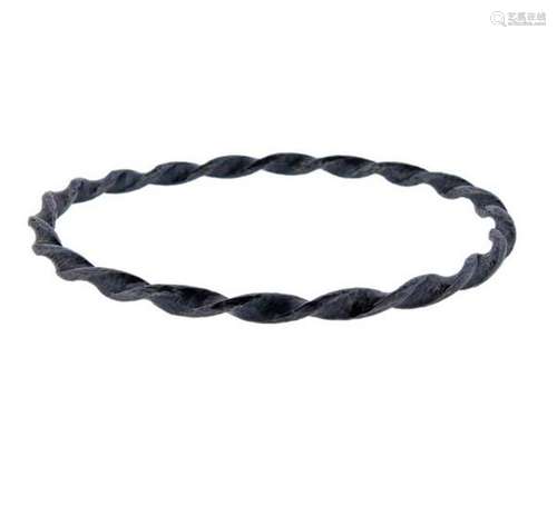 Gurhan Midnight Sterling Twisted Bangle Bracelet