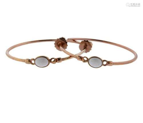 Di Modolo 18k Rose Gold Plated  Silver Agate Hoop