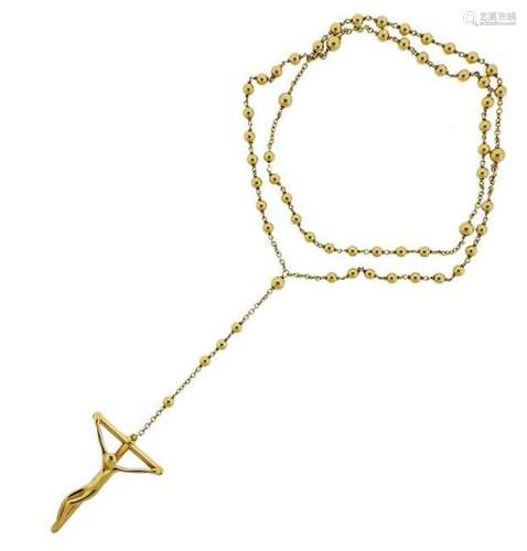 TIffany & Co Peretti 18k Gold Rosary Bead Necklace