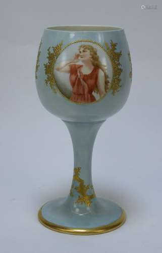 American Belleek Classical Women Portrait Chalice