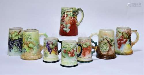 8PC American Belleek Grapes & Currants Stein Group