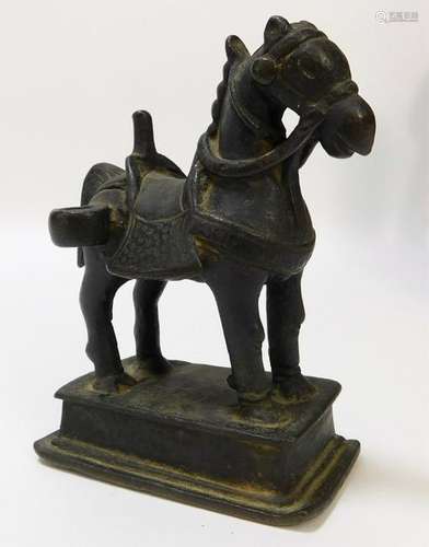 C.1900 Indian Bronze Saddled Horse Figure