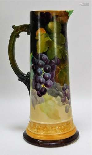 American Belleek Purple Grapes Tankard Pitcher