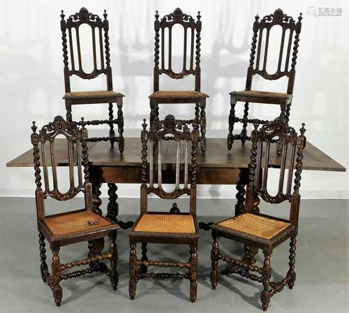 English Country Oak Dining Table & Chairs