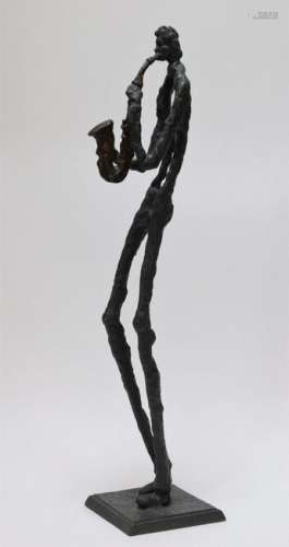 Modernist Bronze Sculpture of a Saxophonist