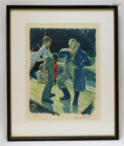 Norman Rockwell Huckleberry Finn Lithograph