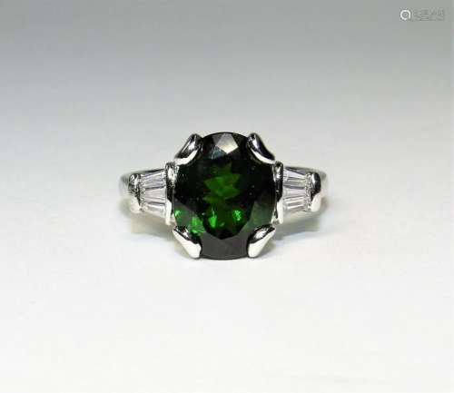 10K Yellow Gold Oval Emerald & Spinel Lady's Ring