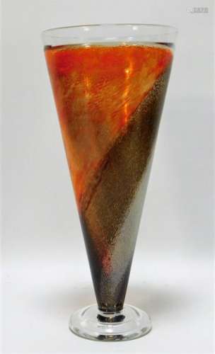 Kjell Engman Kosta Boda Art Glass Trumpet Vase