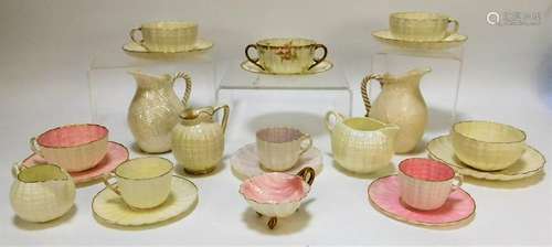 22PC American Belleek Porcelain Tea Article Group