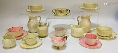 22PC American Belleek Porcelain Tea Article Group