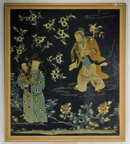 18C Chinese Qing Dynasty Silk Kesi Textile