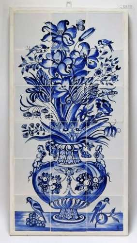 Contemporary Delft Ceramic Pottery Floral Tile