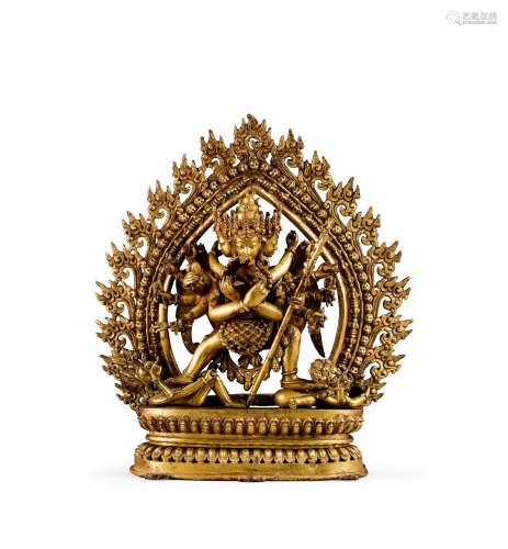18世紀 尼泊爾 銅鎏金勝樂金剛像