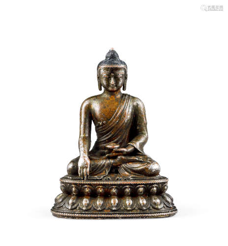 清代 銅鎏銀釋迦牟尼佛像