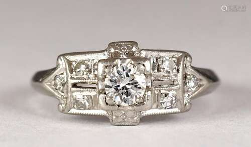 Diamond and platinum ring