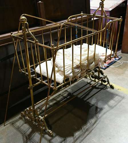 Victorian brass baby crib circa 1860