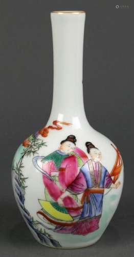 Chinese Famille Rose Porcelain Vase, Figures