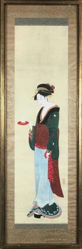 Japanese Painting of Tea Serving Woman