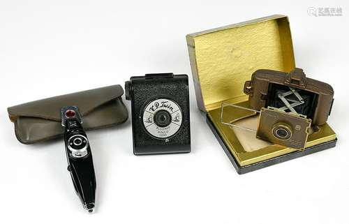 (lot of 3) Vintage subminiature cameras