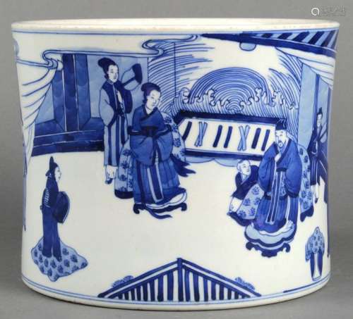 Chinese Blue-and-White Porcelain Brush Pot