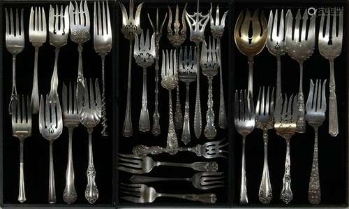 (lot of 30) Sterling silver associated serving fork