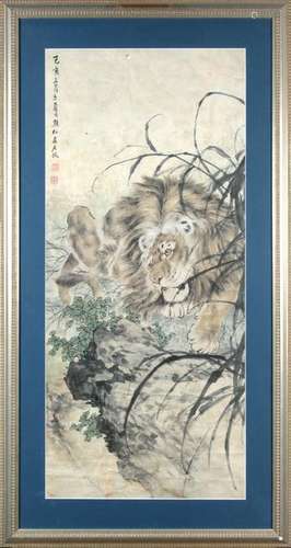 Chinese Painting, Manner of Xiong Songquan, Lion