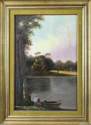 Painting, Figures by the River