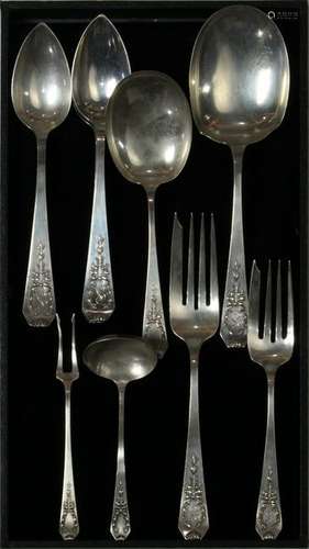 (lot of 11) Whiting sterling silver partial flatware