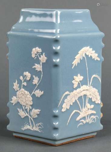 Chinese Blue Rhombus Vase, Flowers