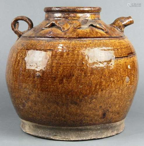 Chinese Brown Glazed Storage Jar