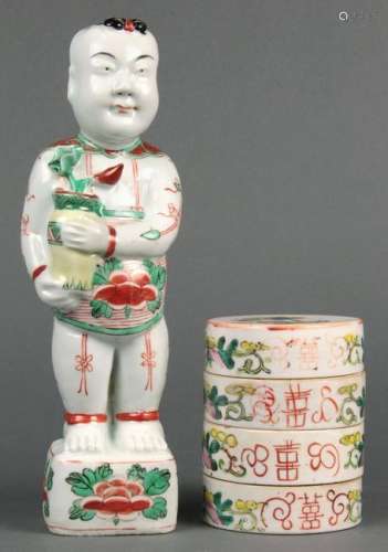 Chinese Tiered Box and Figure